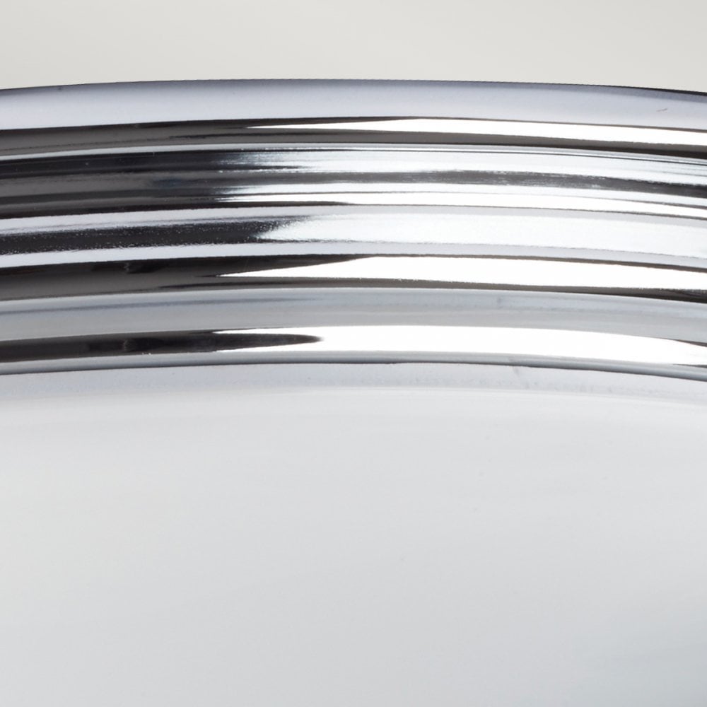 Brompton IP44 Flush Mount Ceiling Light in Polished Chrome with Frosted Diffuser