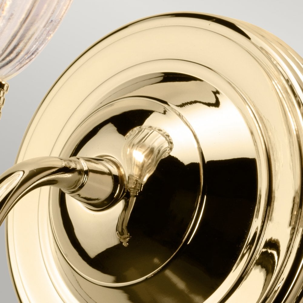 Carroll IP44 Bathroom Wall Light in Polished Brass