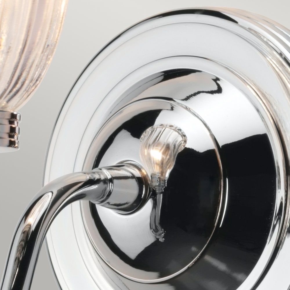 Carroll IP44 Bathroom Wall Light in Polished Chrome