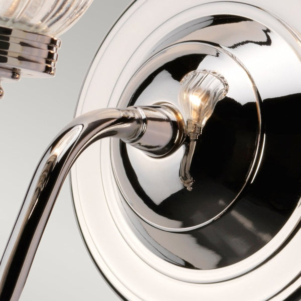 Carroll IP44 Bathroom Wall Light in Polished Nickel