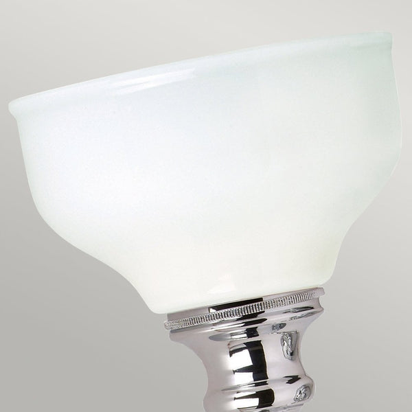 Cheadle IP44 Bathroom Wall Light in Polished Chrome and Opal Shade