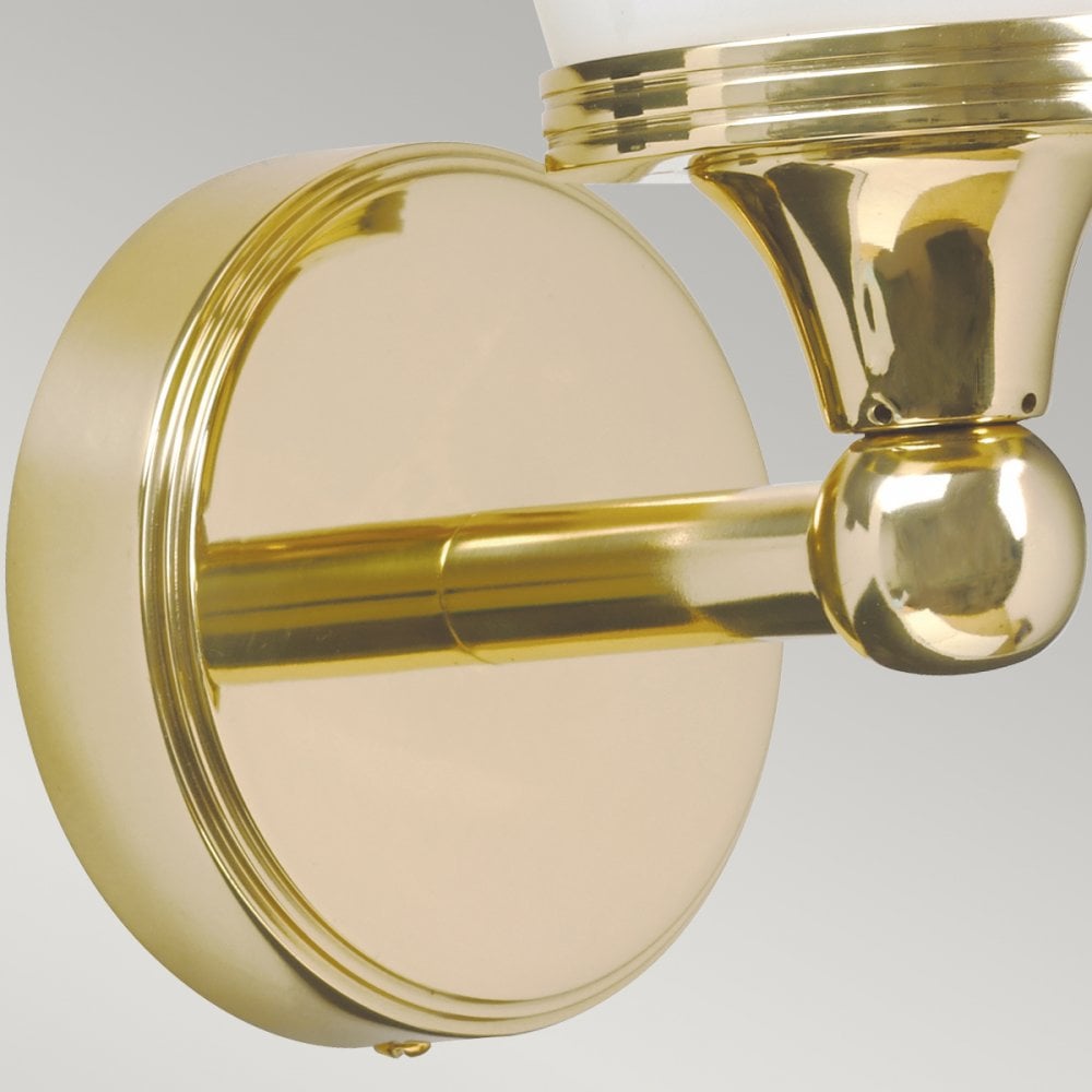 Eliot Single IP44 Bathroom Wall Light in Polished Brass