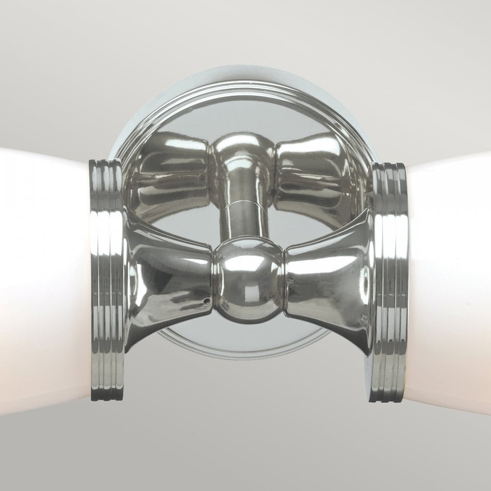 Eliot Twin IP44 Bathroom Wall Light in Polished Chrome