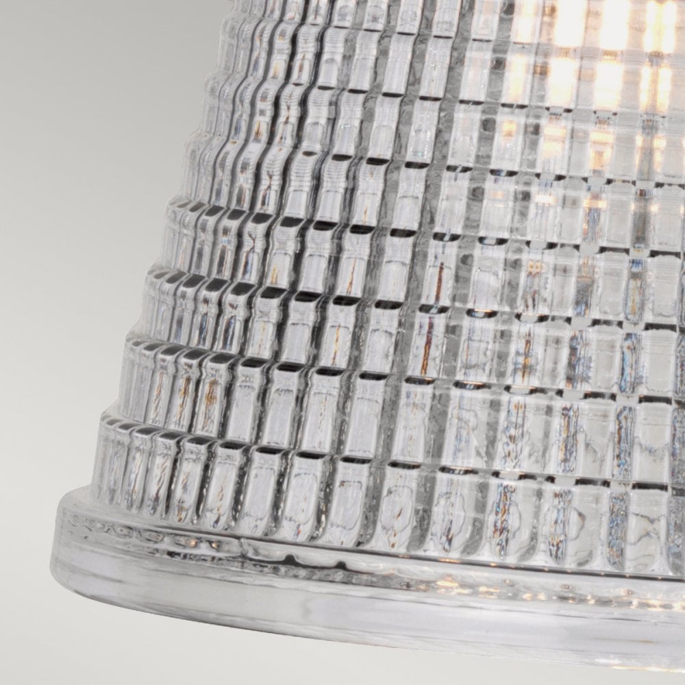 Gunnislake IP44 Wall Light in Polished Chrome with Prismatic Glass Shade