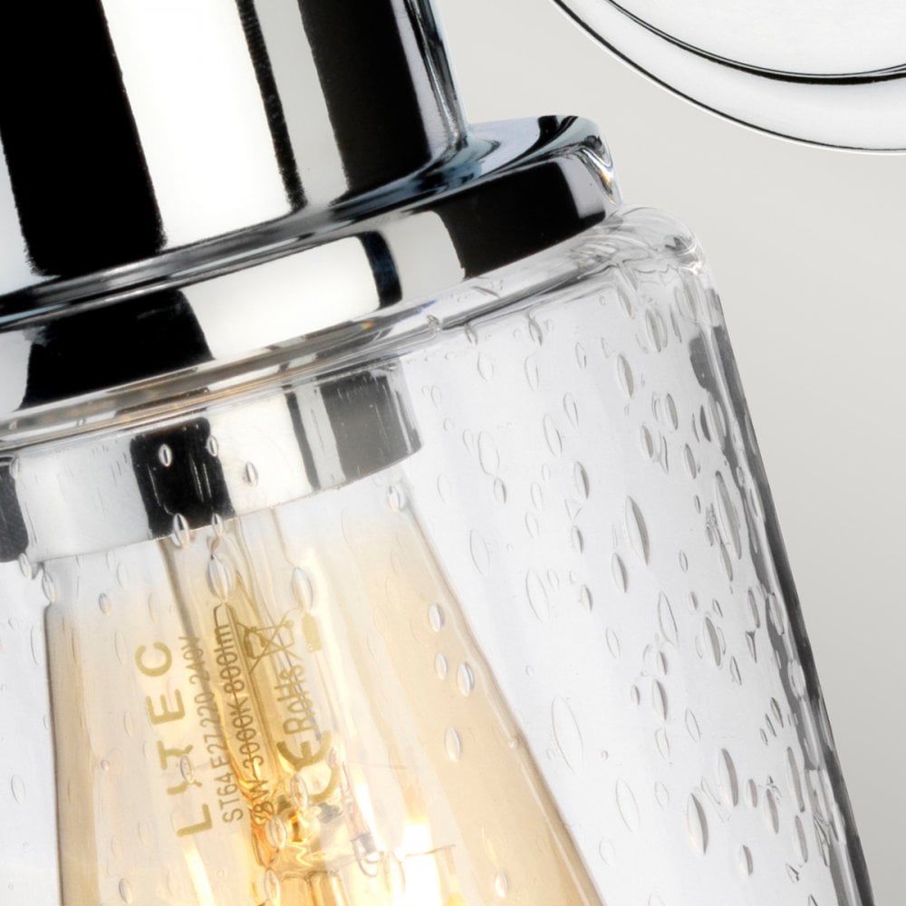 Morvah IP44 Bathroom Wall Light in Polished Chrome