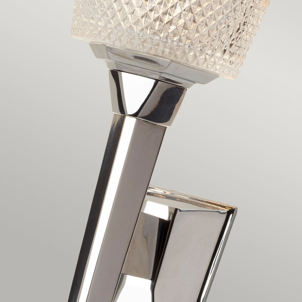 Verity IP44 Wall Light in Polished Chrome with Cut Glass Shade