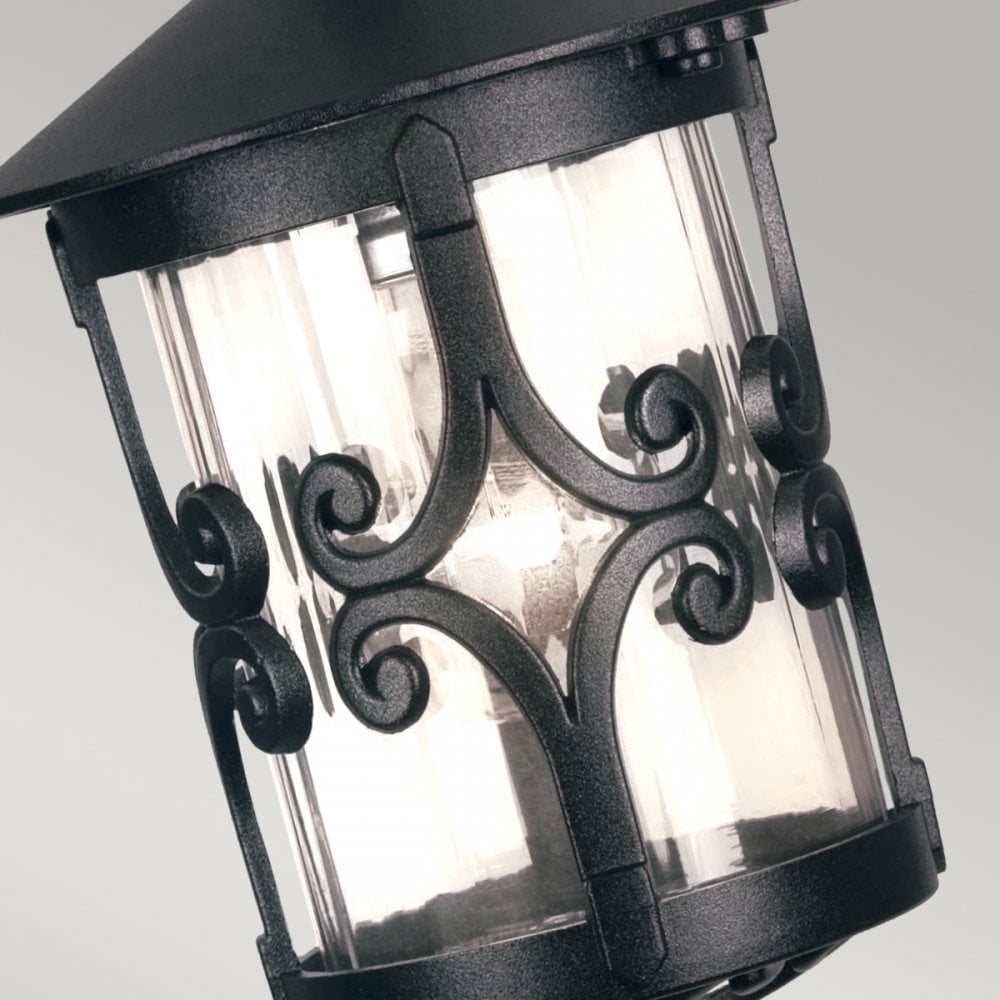 Hereford IP23 Exterior Porch Chain Lantern in Black