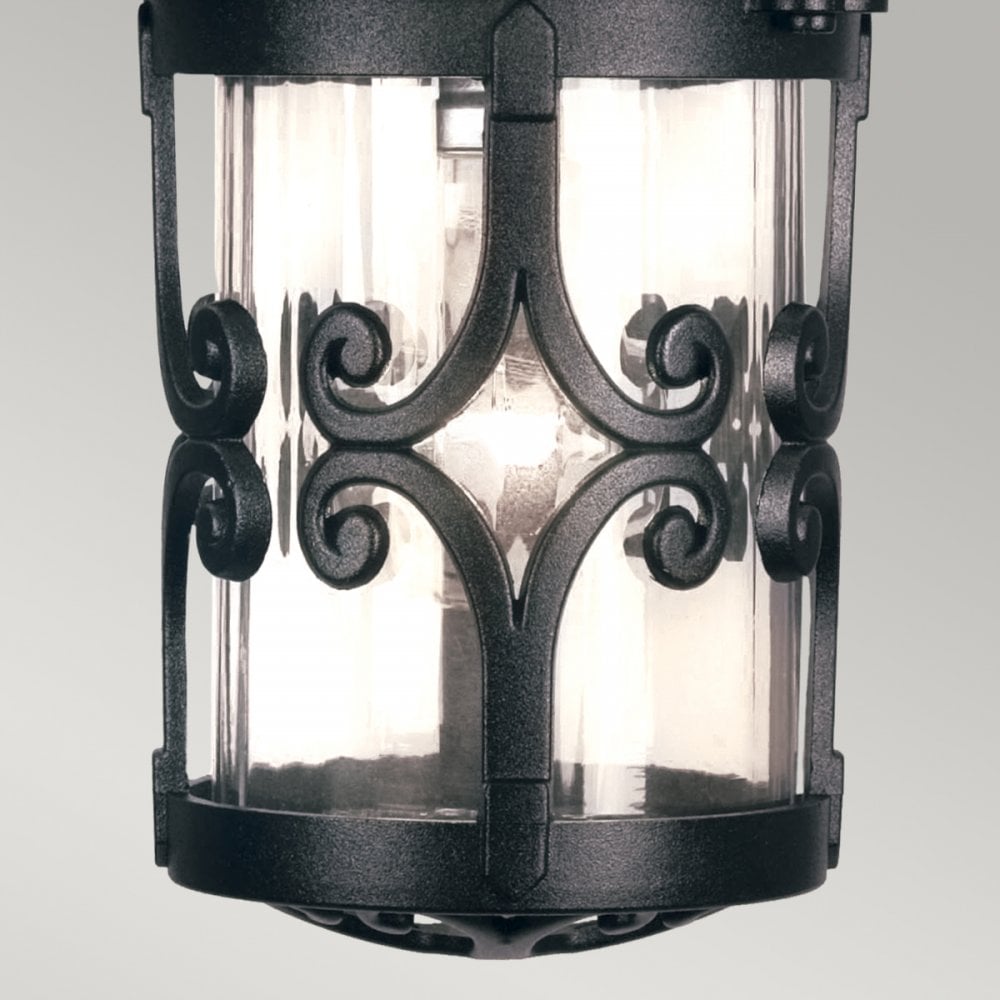 Hereford IP23 Exterior Porch Chain Lantern in Black