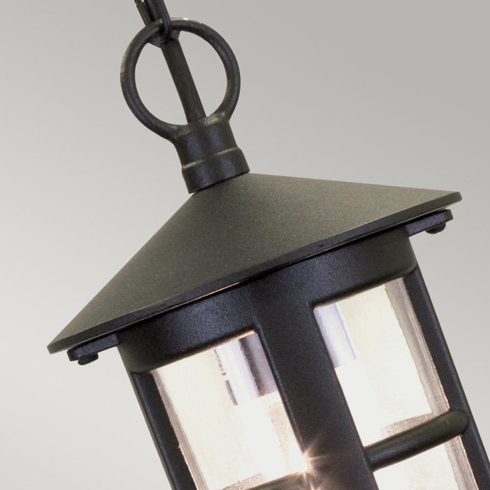 Hereford 1 IP43 Exterior Porch Chain Lantern in Black