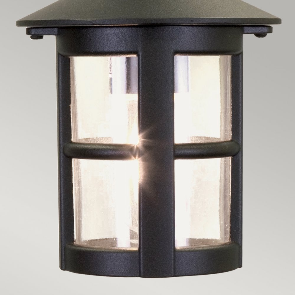 Hereford 1 IP43 Exterior Porch Chain Lantern in Black