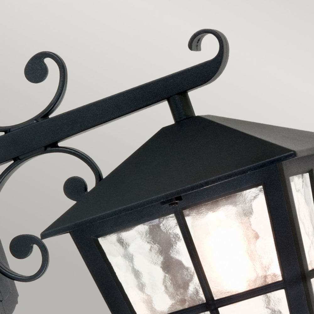 Canterbury Medium IP43 Wall Down Lantern in Black
