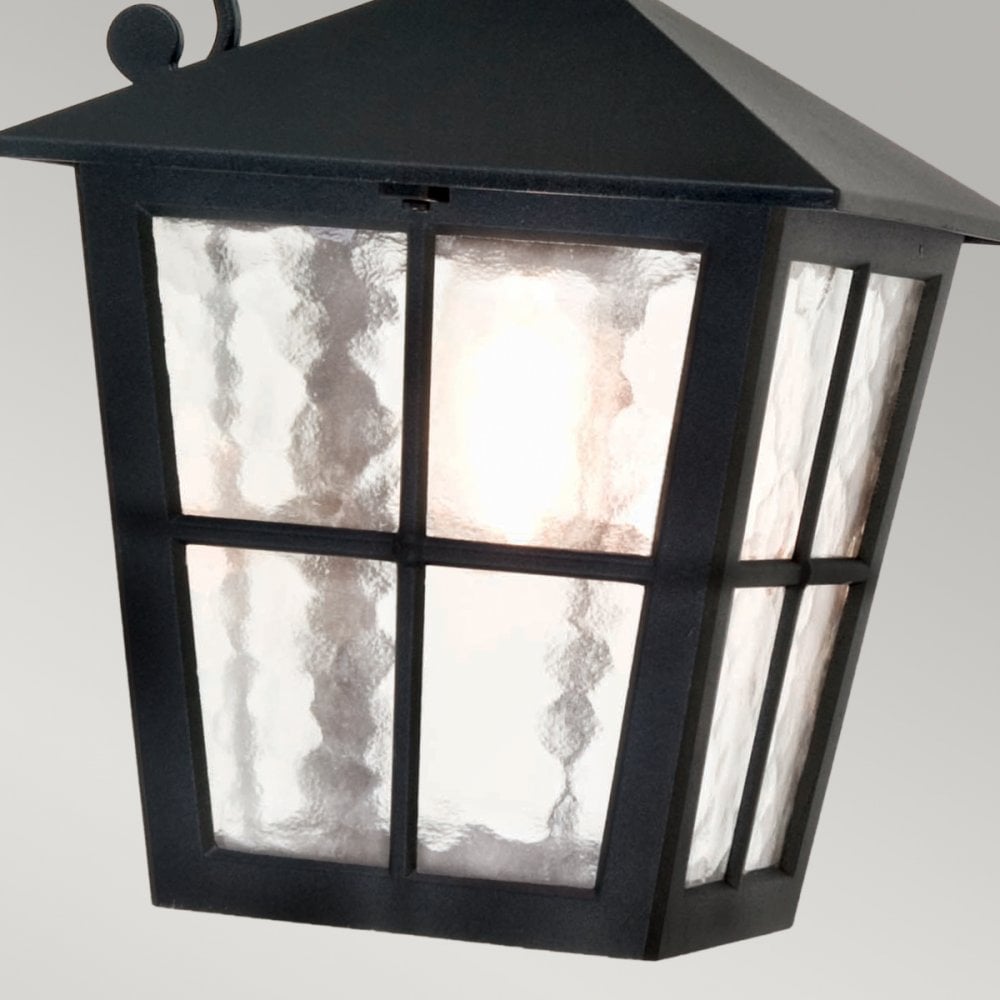 Canterbury Medium IP43 Wall Down Lantern in Black