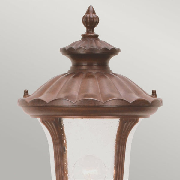 Chicago Small Pillar Lantern in Rusty Bronze Patina