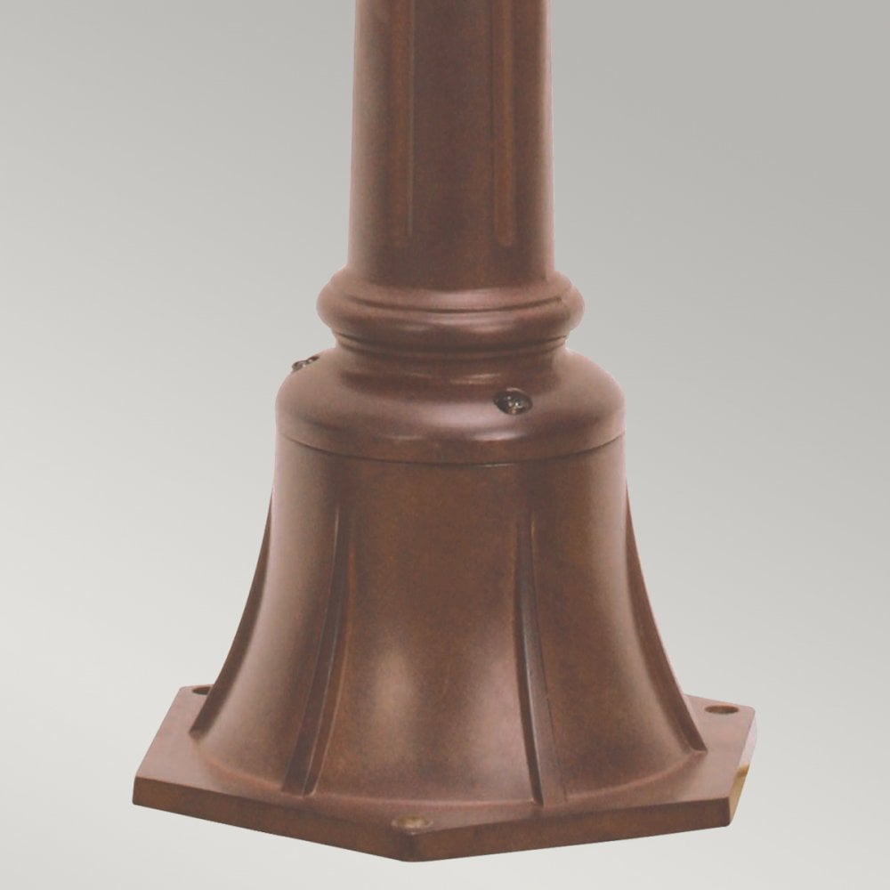 Chicago Small Pillar Lantern in Rusty Bronze Patina