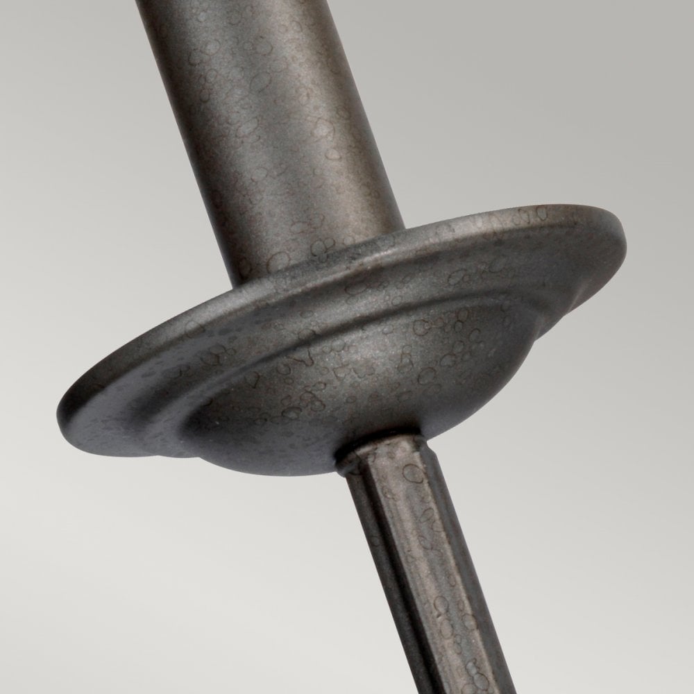 Crown Twin Arm Wall Light in an Iron Gate Finish