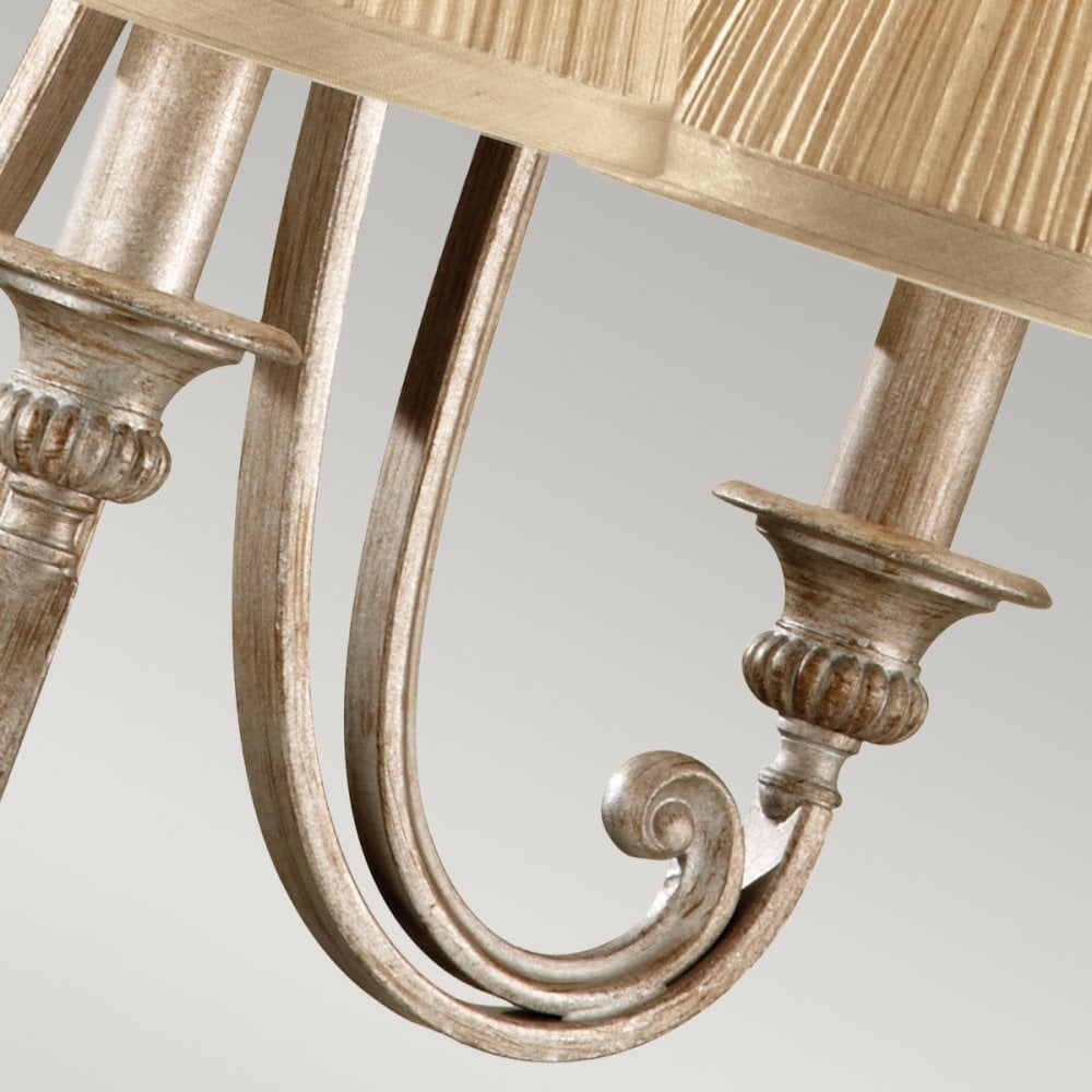 Abbey Three Light Chandelier or Semi Flush In Silver Sand