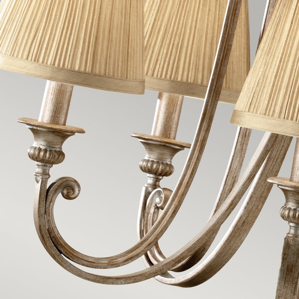 Abbey Five Light Chandelier In Silver Sand