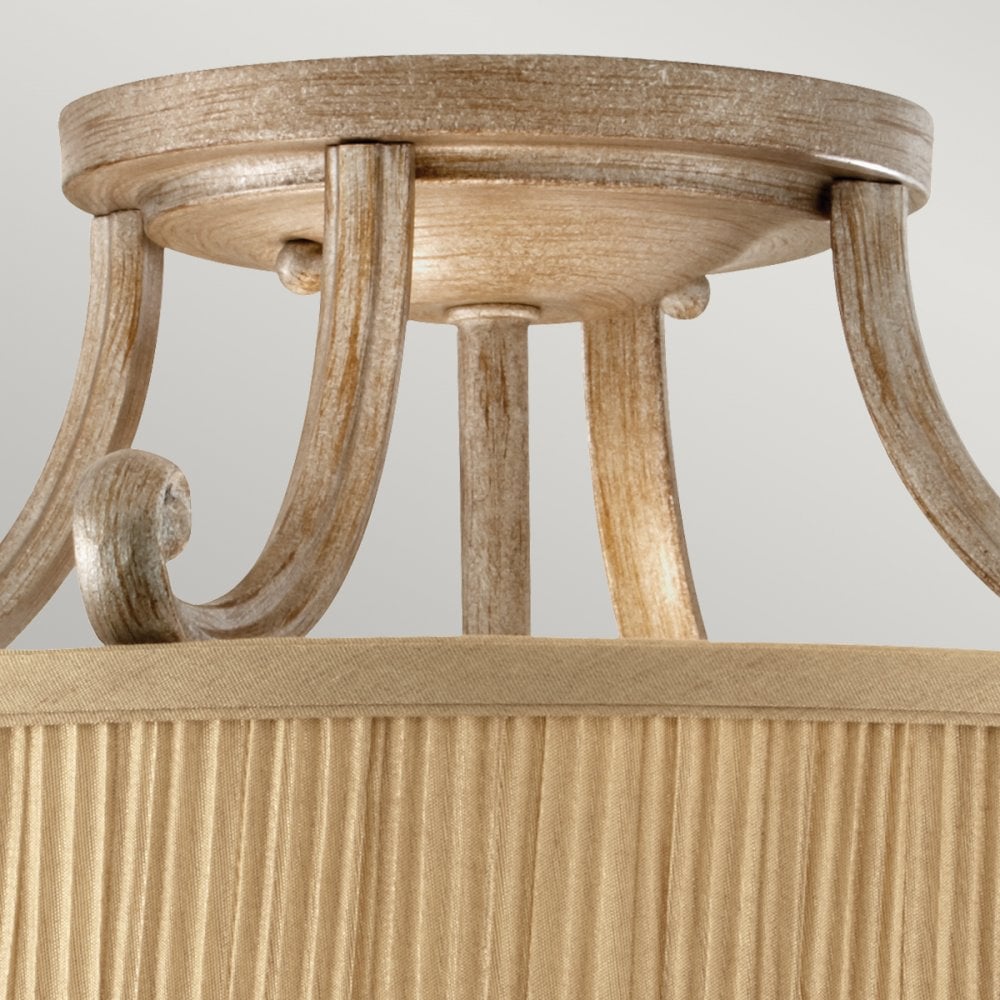 Abbey Three Light Semi-Flush In Silver Sand