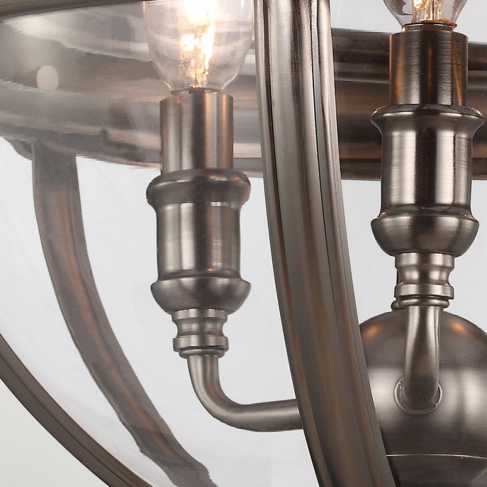 Adams 3 Light Pendant in Antique Nickel