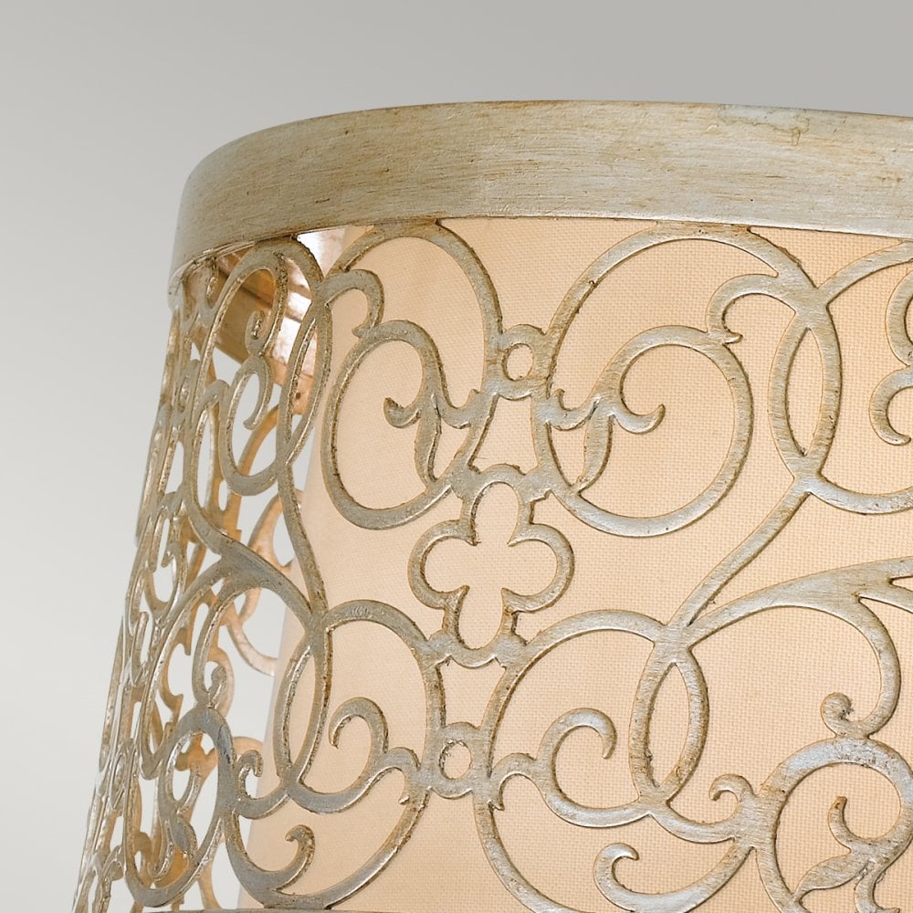 Arabesque Flush Light in a Silver Leaf Patina