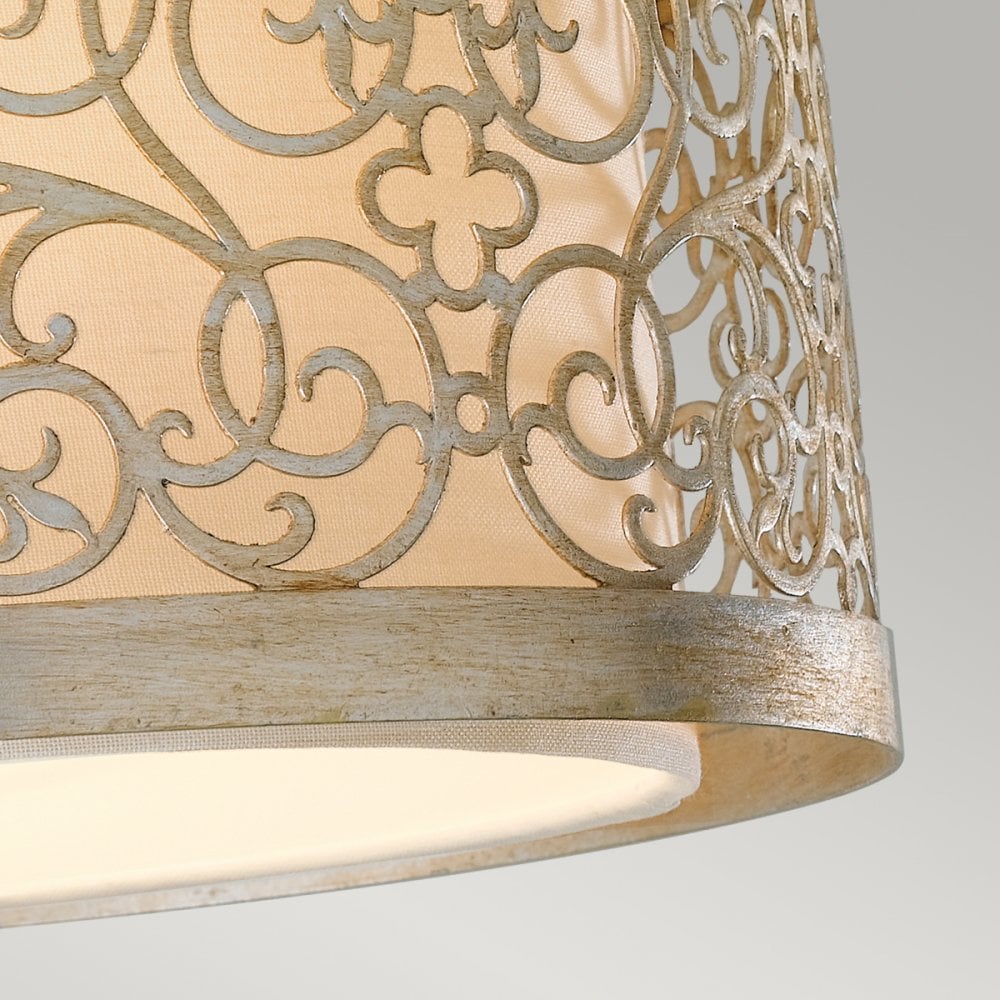 Arabesque Flush Light in a Silver Leaf Patina