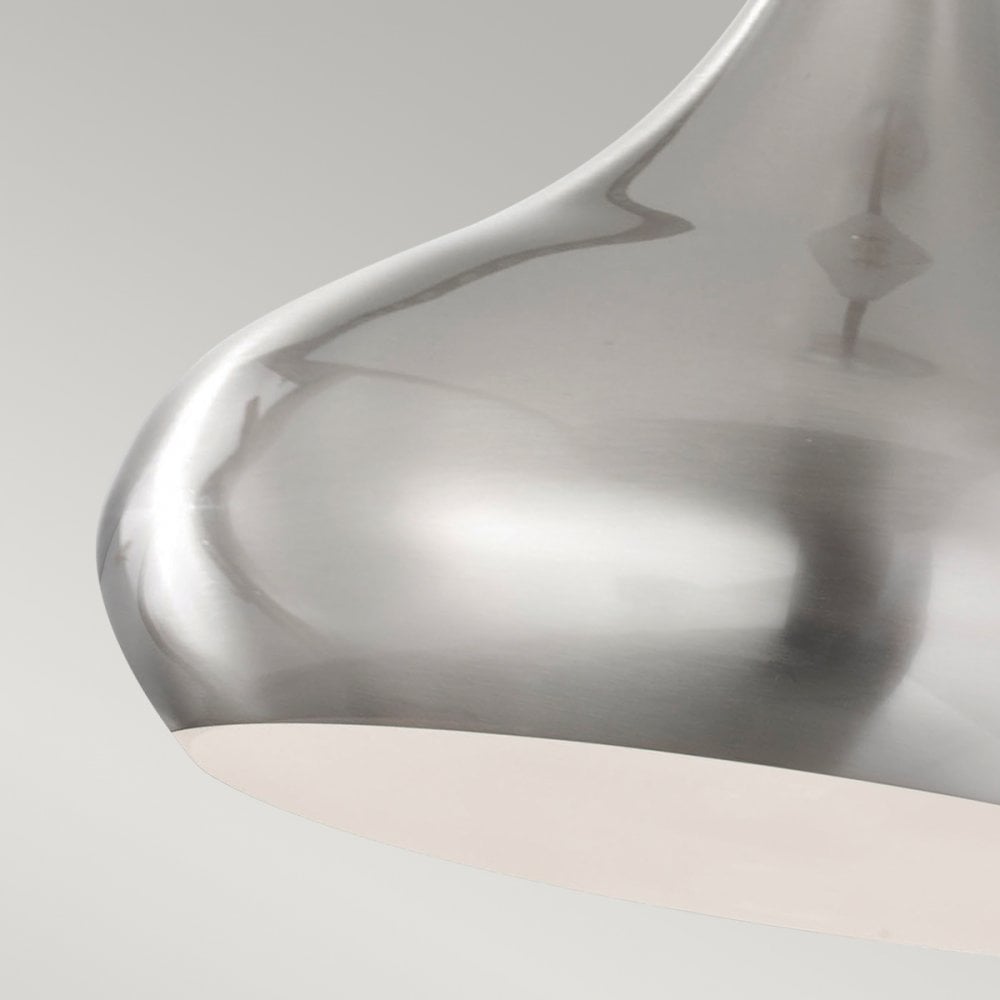 Beso Medium Steel Pendant in Brushed Steel