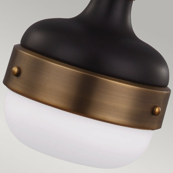 Cadence Mini Pendant in Dark Antique Brass & Matte Black