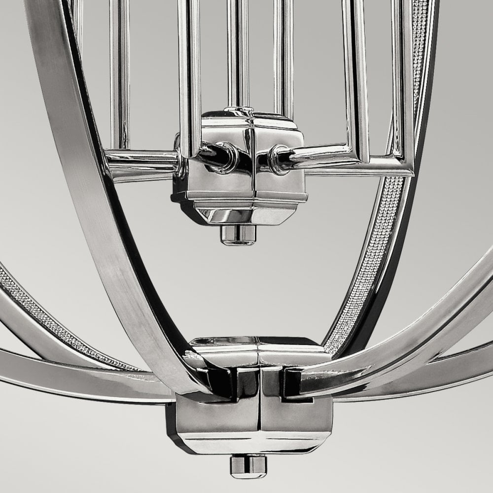 Corinne 6 Light Large Pendant Chandelier in Polished Nickel