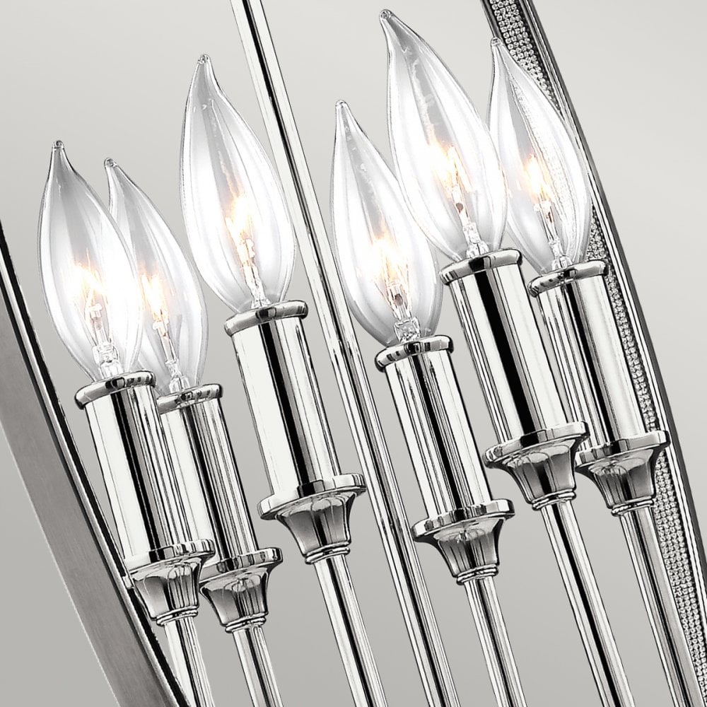 Corinne 6 Light Large Pendant Chandelier in Polished Nickel