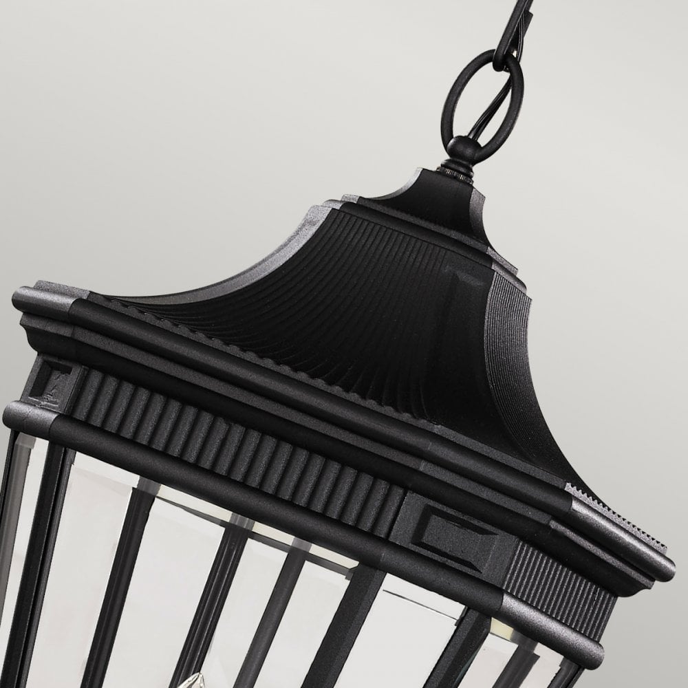 Cotswold Lane 3 Light Large Chain Lantern in Black