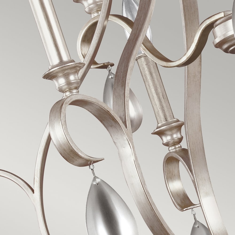 DeWitt Nine Light Chandelier in Sunrise Silver