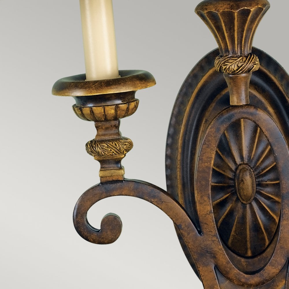 Drawing Room Twin Lamp Wall Light in Walnut