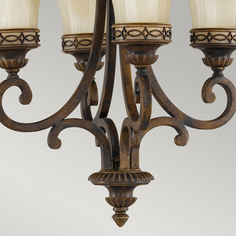 Drawing Room Four Light Duo Mount Chandelier in Walnut