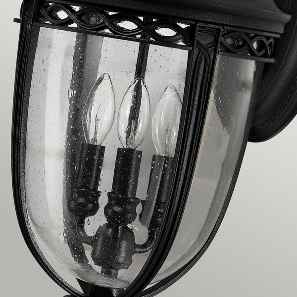 English Bridle 3 Light Large Wall Lantern in Black
