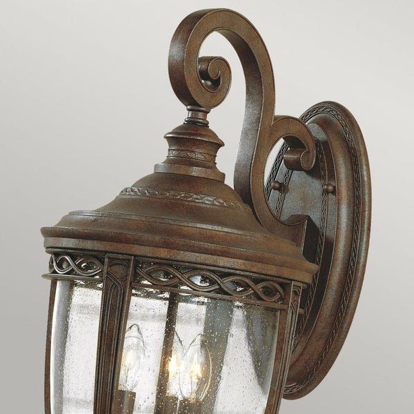 English Bridle 3 Light Large Wall Lantern in British Bronze
