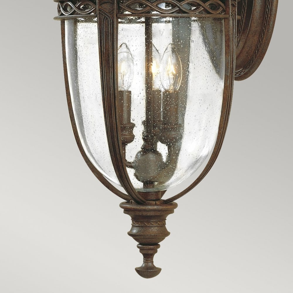 English Bridle 3 Light Large Wall Lantern in British Bronze