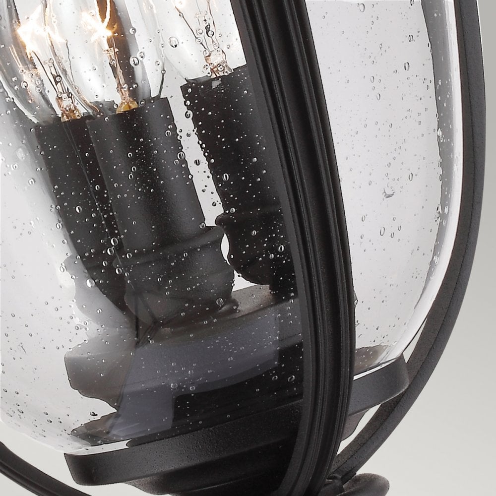 English Bridle 3 Light Large Pedestal in Black