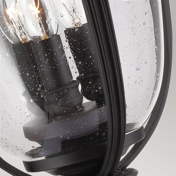 English Bridle 3 Light Large Pedestal in Black