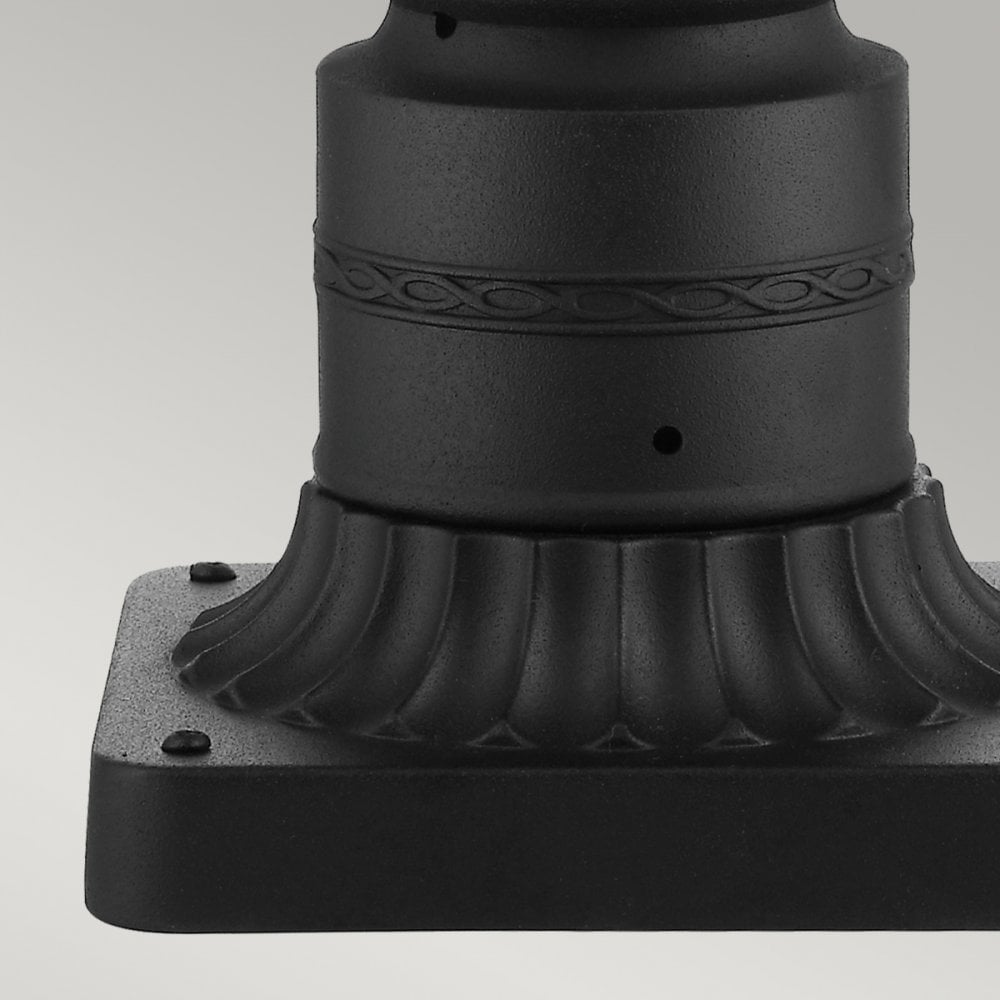 English Bridle 3 Light Medium Pedestal in Black