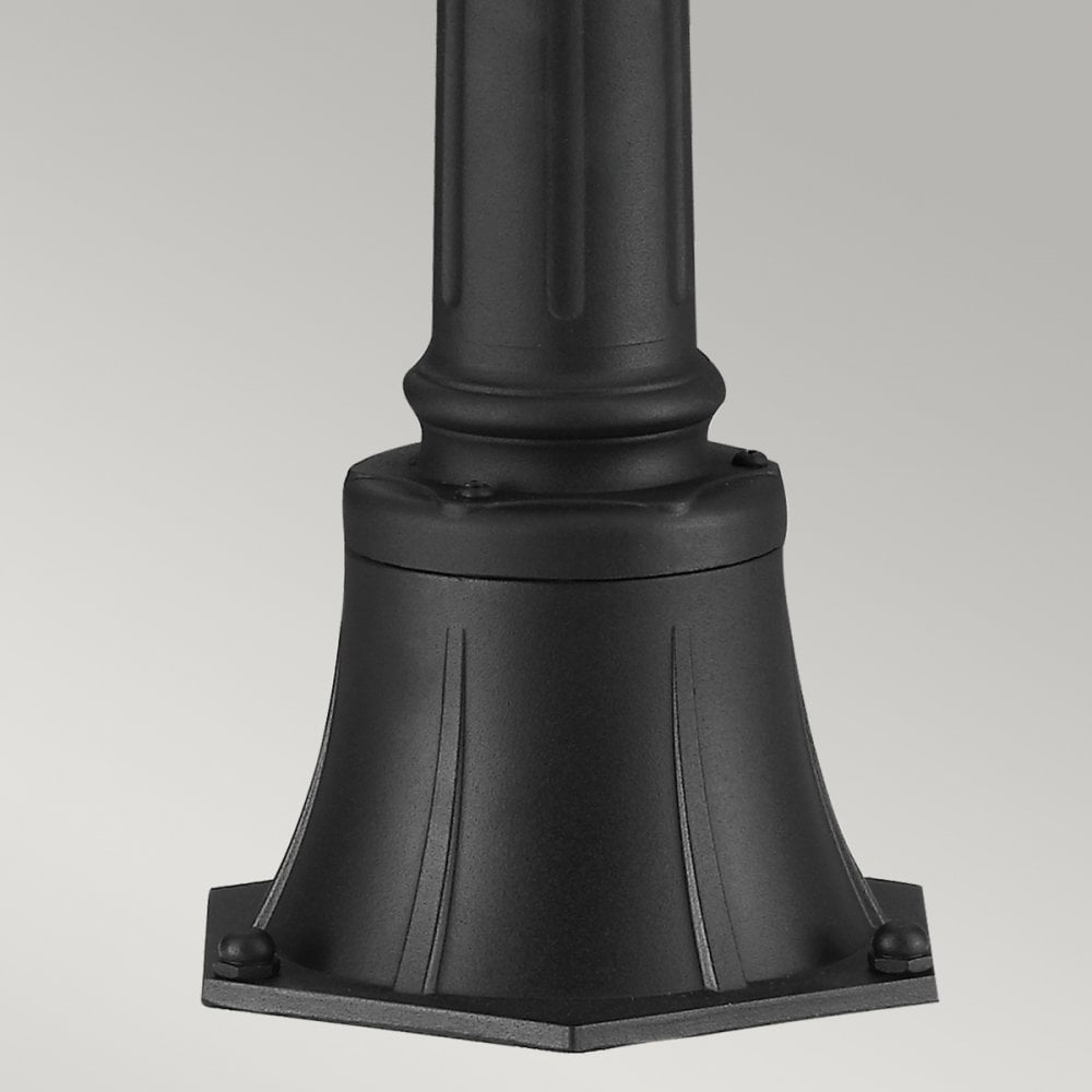 English Bridle 3 Light Medium Bollard in Lantern Black