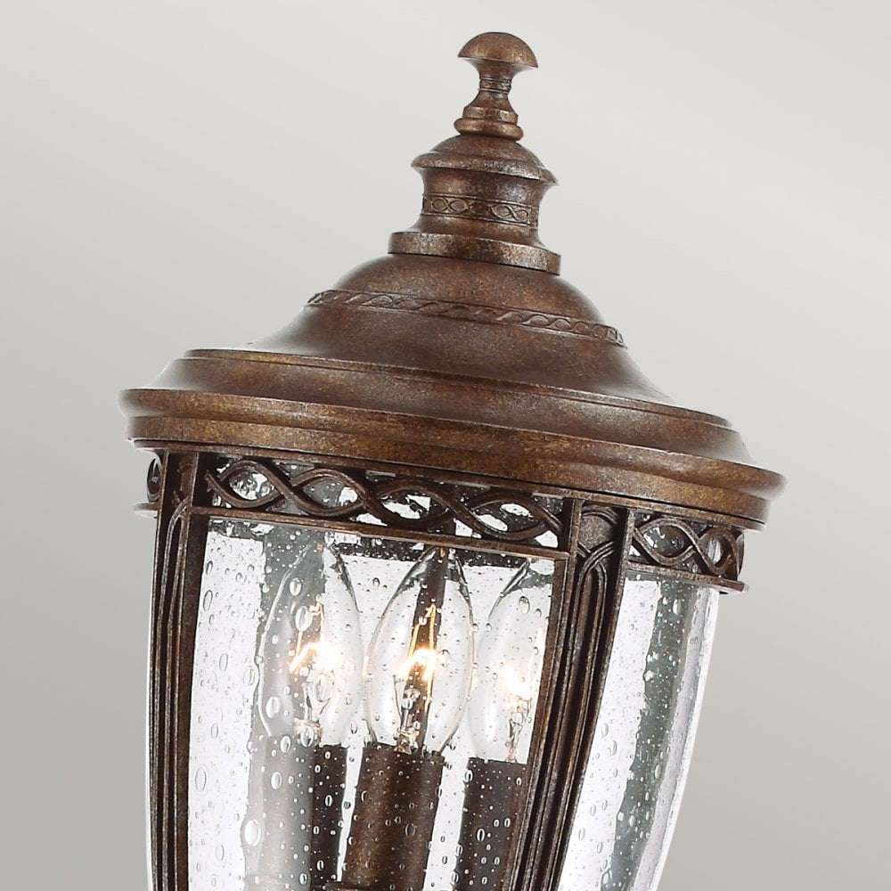 English Bridle 3 Light Medium Pillar Lantern in British Bronze