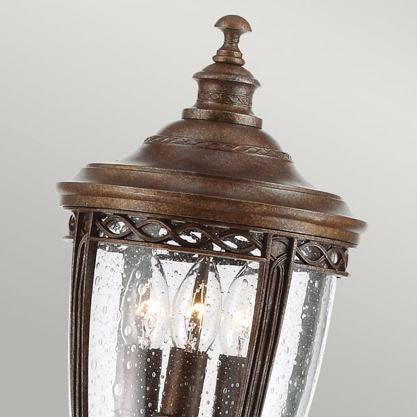 English Bridle 3 Light Medium Pillar Lantern in British Bronze
