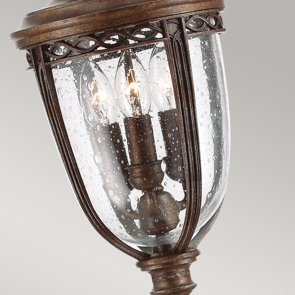 English Bridle 3 Light Medium Pillar Lantern in British Bronze