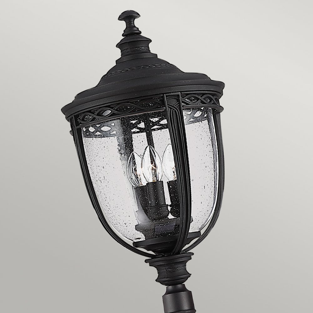 English Bridle 3 Light Large Lamp Post in Black