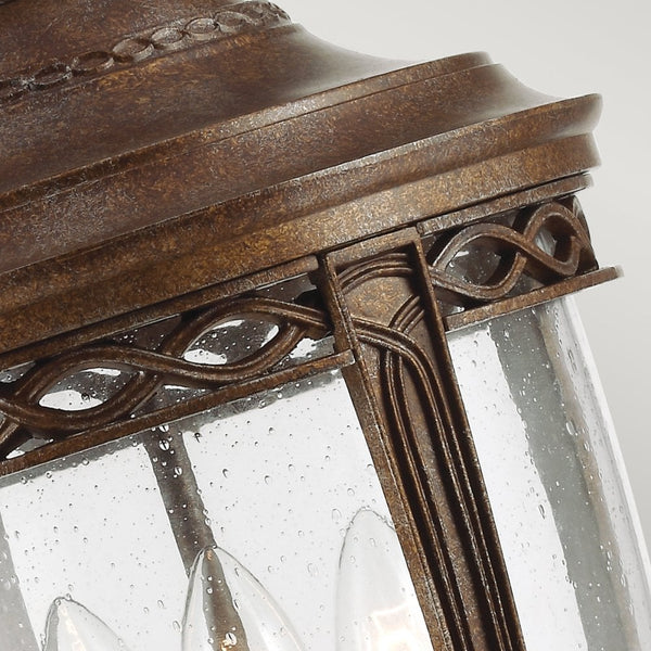 English Bridle 3 Light Large Chain Lantern in British Bronze