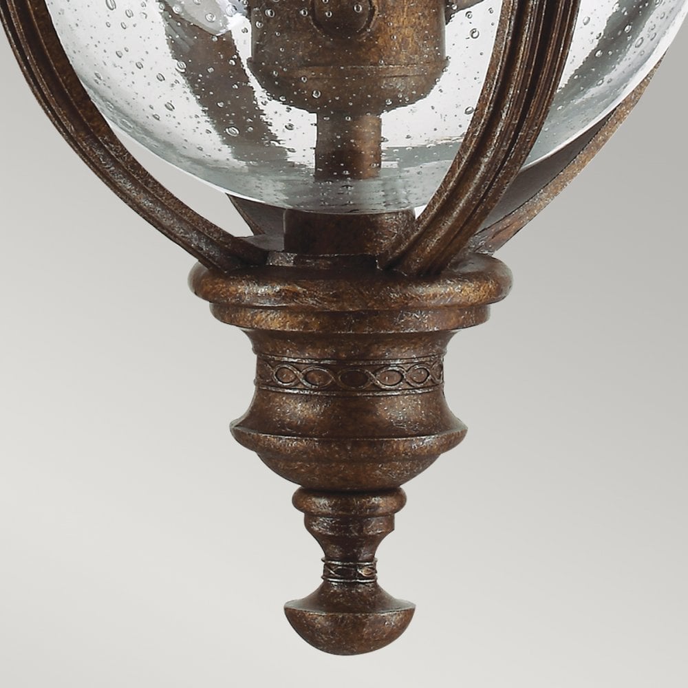 English Bridle 3 Light Medium Chain Lantern in British Bronze