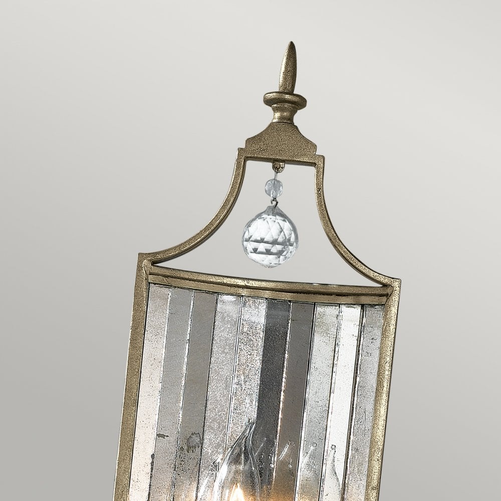 Gianna Single Lamp Wall Light with Aged Mirrored Glass