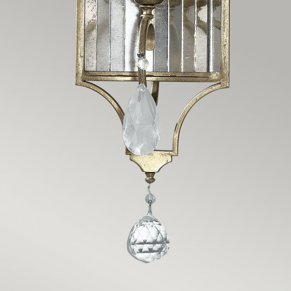 Gianna Single Lamp Wall Light with Aged Mirrored Glass