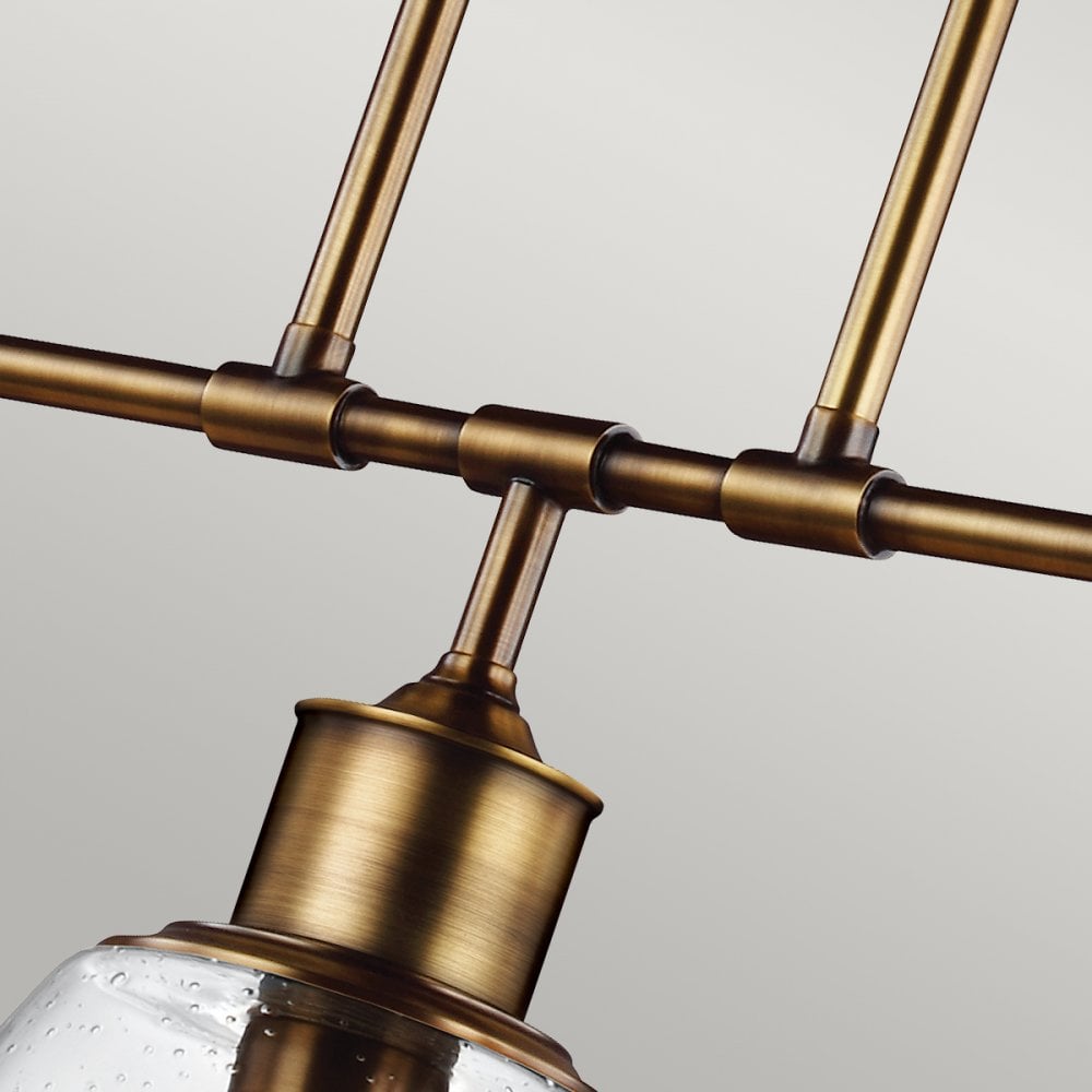 Hobson Three Light Island Chandelier in Aged Brass
