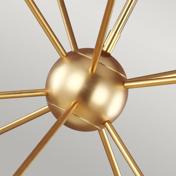 Jax Ten Light Chandelier in Burnished Brass